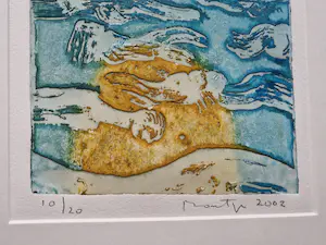 Jan Montyn - Handgedrukte zeer kleine oplage (20) kleuren reliëf Ets -2002- galerie Petit kopen? Bied vanaf 70!