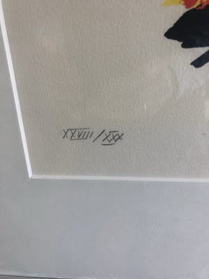 Kees Salentijn - Litho zonder titel - ingelijst met passe partout kopen? Bied vanaf 30!