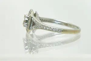 40 - 14 karaats witgouden Diamond Point ring met 0.26 crt briljant kopen? Bied vanaf 320!