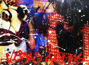 Jack Liemburg - Vegas Dreams, gemengde techniek op canvas (200cm x 120cm!) kopen? Bied vanaf 1250!
