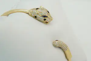 11 - Mooi gedetailleerde 18 karaats geel-gouden panter armband - gekeurd kopen? Bied vanaf 590!