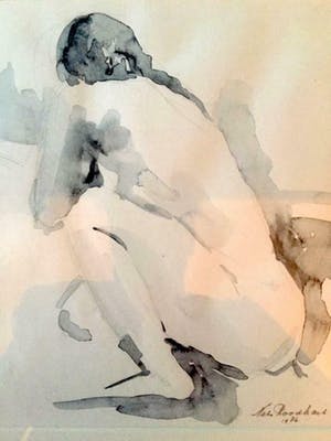 Nels Bock - Naakte Vrouw - Aquarel, Ingelijst kopen? Bied vanaf 30!