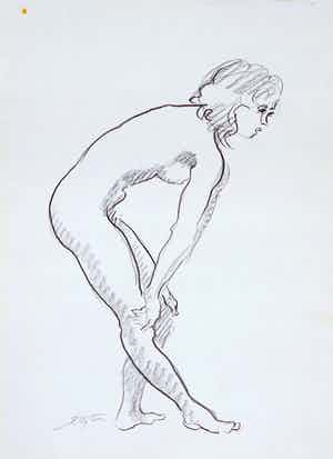 Jan Sluijters (jr.) - Tekening, Leunend naakt verkocht voor € 40!