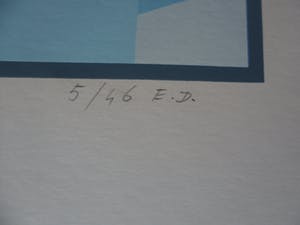 Hans Klaui - Mooi geometrische zeefdruk van Hans Klaui, 1992-6 kopen? Bied vanaf 40!