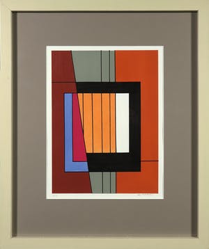 Guy Vandenbranden - Zeefdruk, Construction I - Ingelijst kopen? Bied vanaf 80!