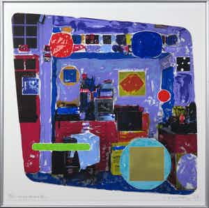 Jelis van Dolderen - Zeefdruk, Studio Astoria IV - Ingelijst verkocht voor € 10!