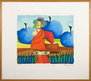 Patty Harpenau - Zeefdruk, Zonder titel - Ingelijst verkocht voor € 35!