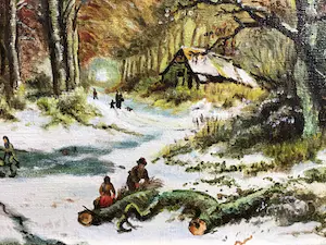 Niet of onleesbaar gesigneerd - Replica Winterlandschap H.C. Koekoek kopen? Bied vanaf 1!