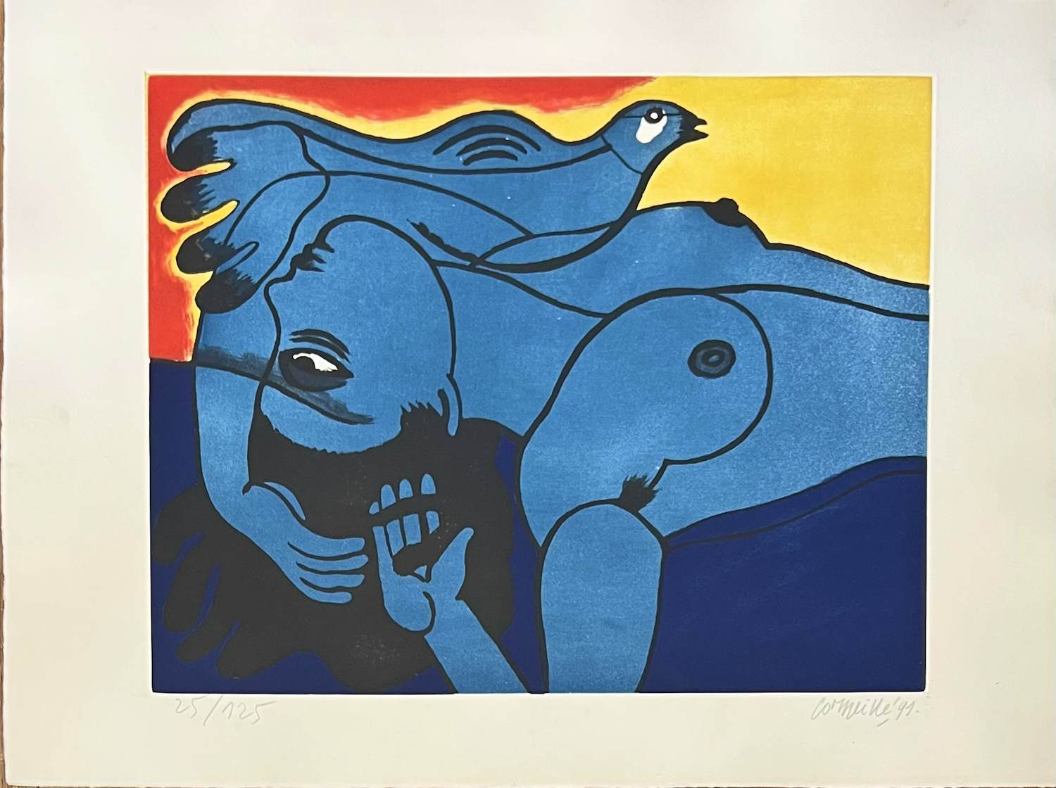 AcheterCorneille - Ets / Aquatint Vrouw en vogel, 1991? Enchérissez de 450!