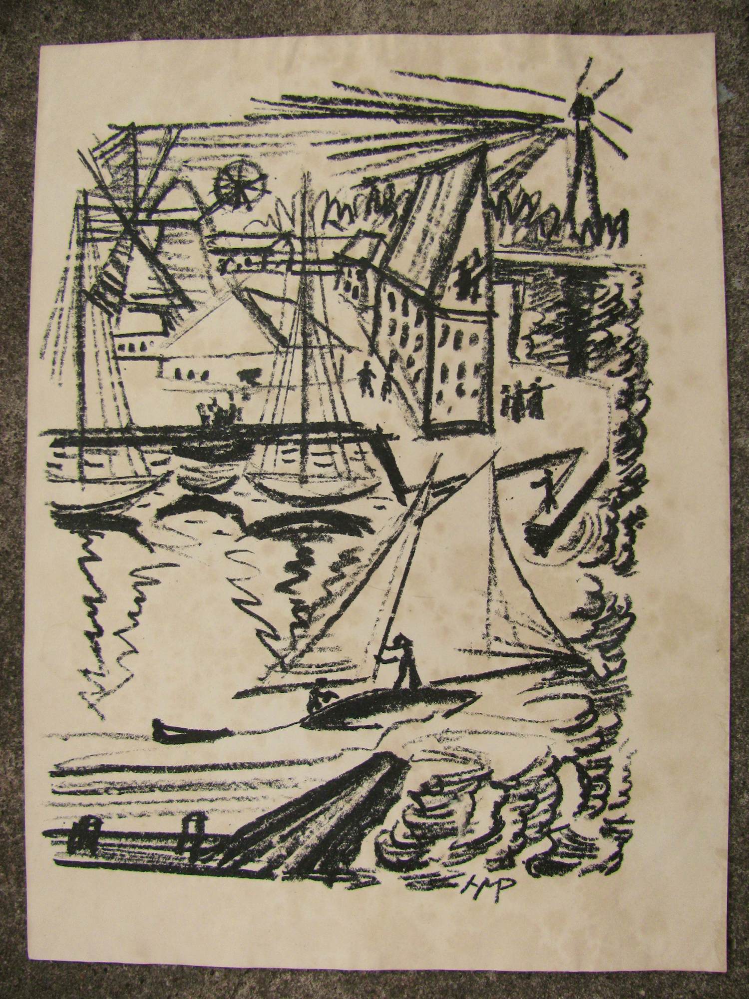 Max Pechstein - HAFEN auf FEHMARN 1920 kopen? Bied vanaf 300!