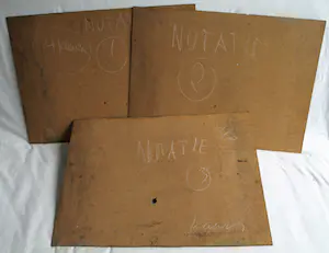 Fon Klement - De 3 hardboard drukblokken van de boardsnede ‘Notatie’ - 1968 kopen? Bied vanaf 1!