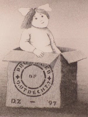 Dolf Zwerver - Meisje uit doos - Ets kopen? Bied vanaf 80!