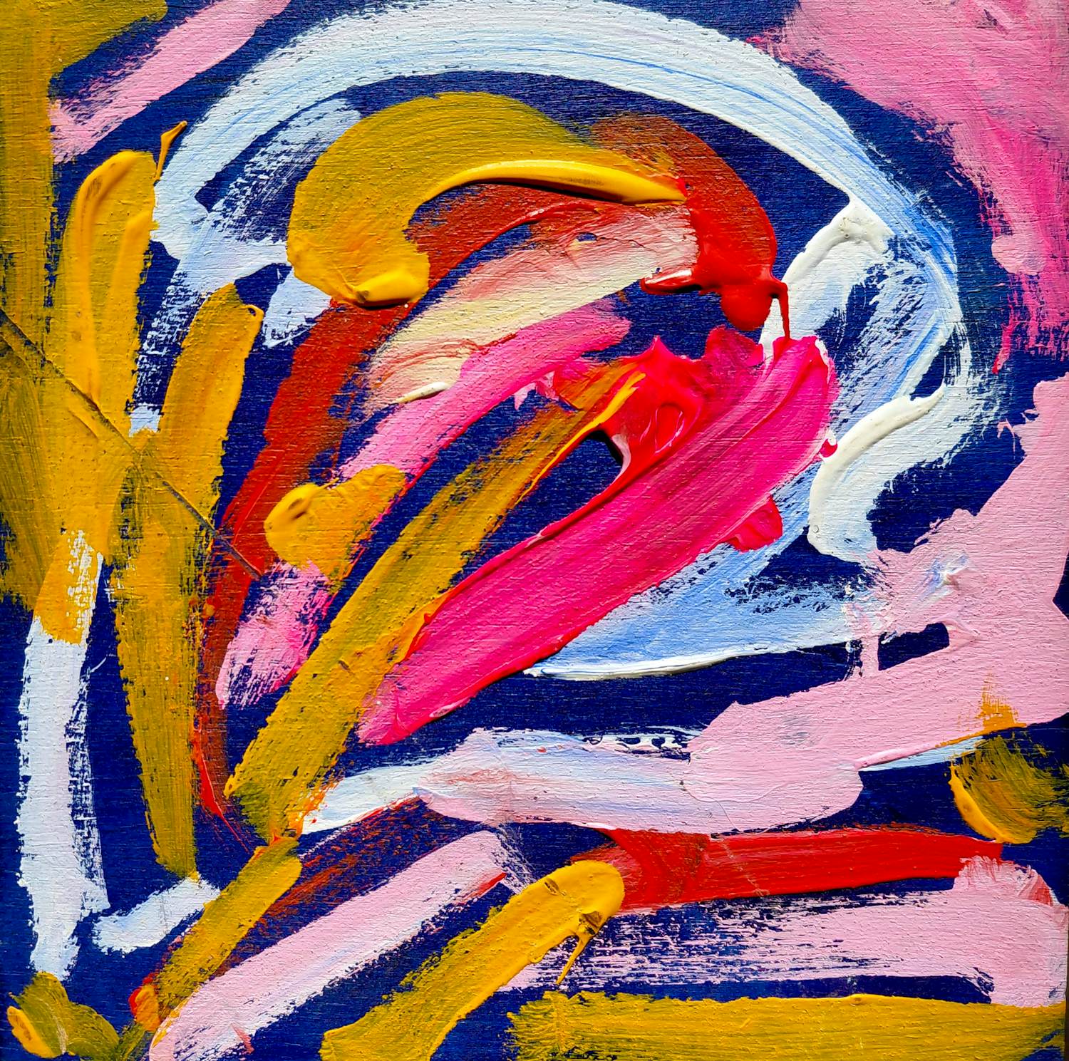 Gilbert Baibay - Abstracte compositie, olieverf op hout kopen? Bied vanaf 55!