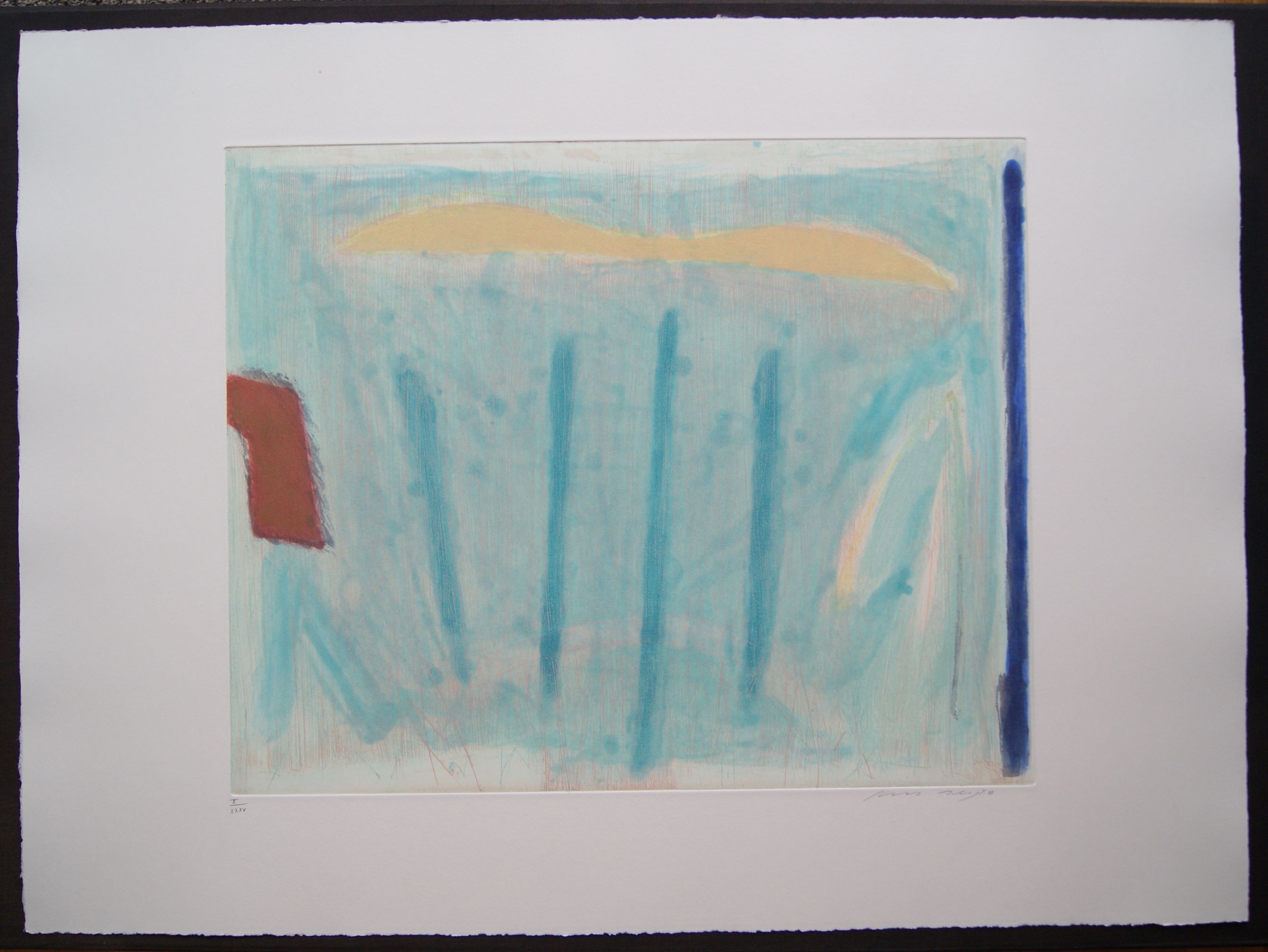Kees Slegt - kleurenets 'abstract landschap - 1988 kopen? Bied vanaf 50!