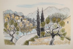 Chris de Moor - Handgesigneerde lithografie: Landschap kopen? Bied vanaf 19!