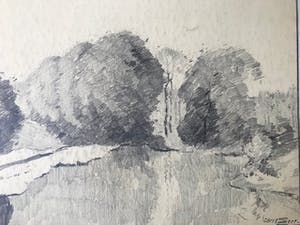 Christiaan Soer - Park met vijver op voorgrond kopen? Bied vanaf 50!