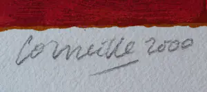 Corneille - Litho: oiseau bleu avec chat jaune - 2000 kopen? Bied vanaf 225!