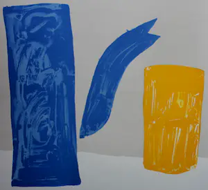 Klaas Gubbels - Zeefdruk: blauwe kan met biertje - 2004 (groot) kaufen? Bieten Sie von 575!