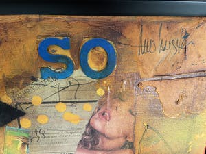 Theo Koster - Collage op doek - So - Ingelijst kopen? Bied vanaf 35!