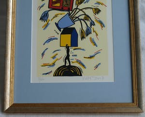 Hans Wap - Ingelijste zeefdruk , Nieuwe woning - 2007 – oplage 60 ex. kopen? Bied vanaf 50!