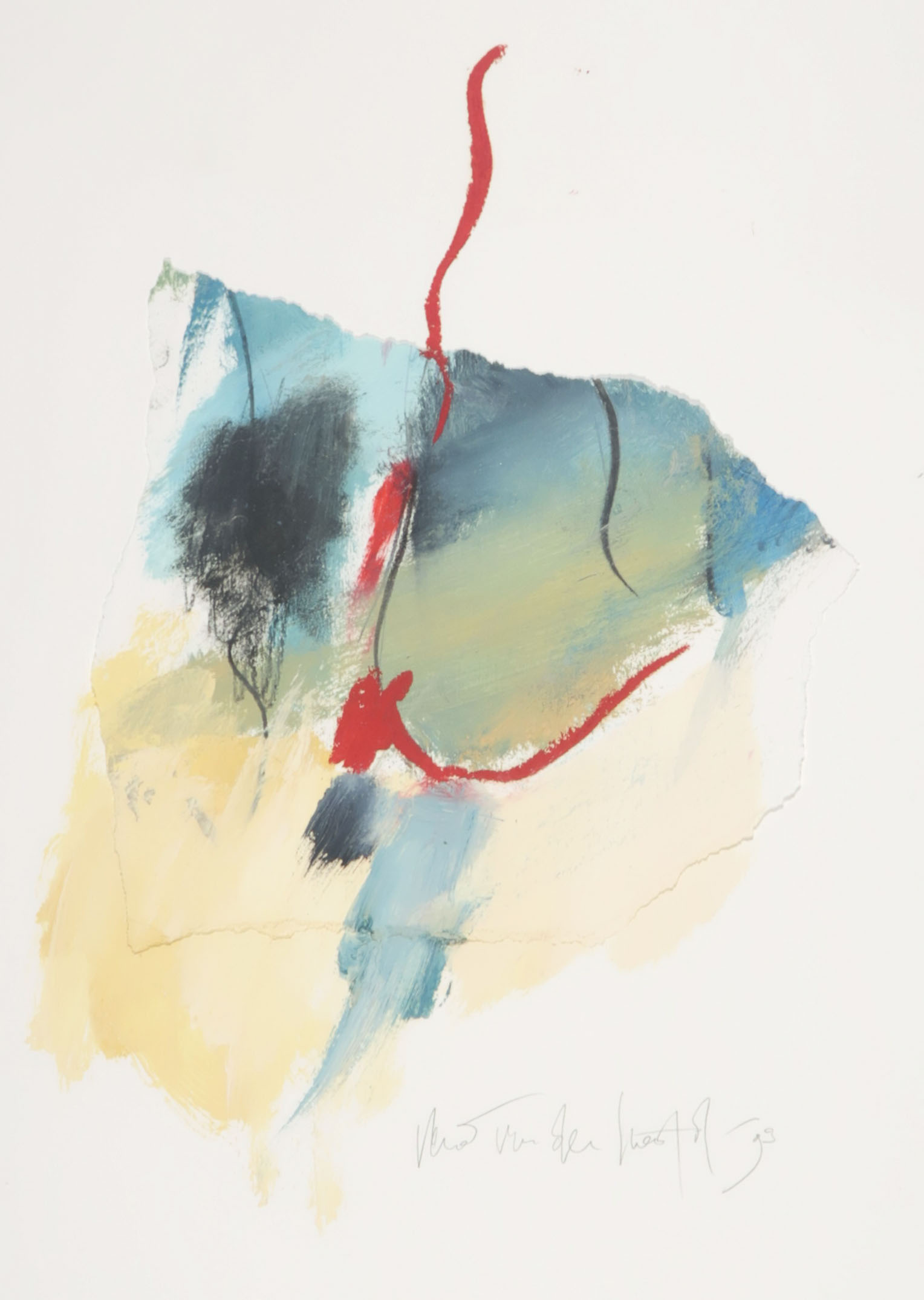 Rene van der Hoofd - Gouache op papier, Zonder titel verkocht voor € 1!
