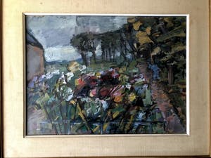 Agnes van den Brandeler - Bloemenveld - Gouache, Ingelijst kopen? Bied vanaf 280!