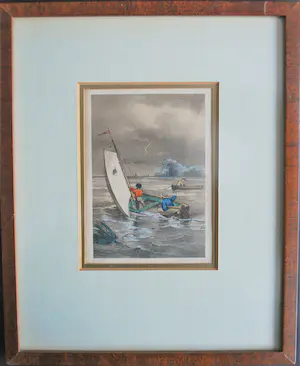 Pieter Trap - Zeilende jongens in een onweersbui - kleurenlitho kopen? Bied vanaf 30!