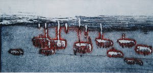 Jan Montyn - kleurenets op papier - abstract landschap kopen? Bied vanaf 110!