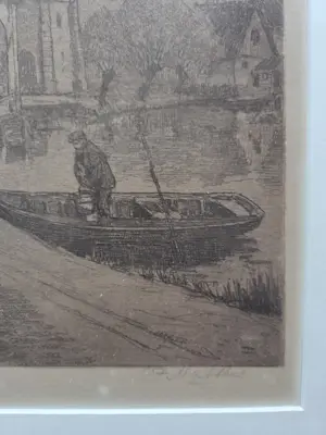 Oskar Paul Matthes - Stadsgezicht. Figuren. kopen? Bied vanaf 20!