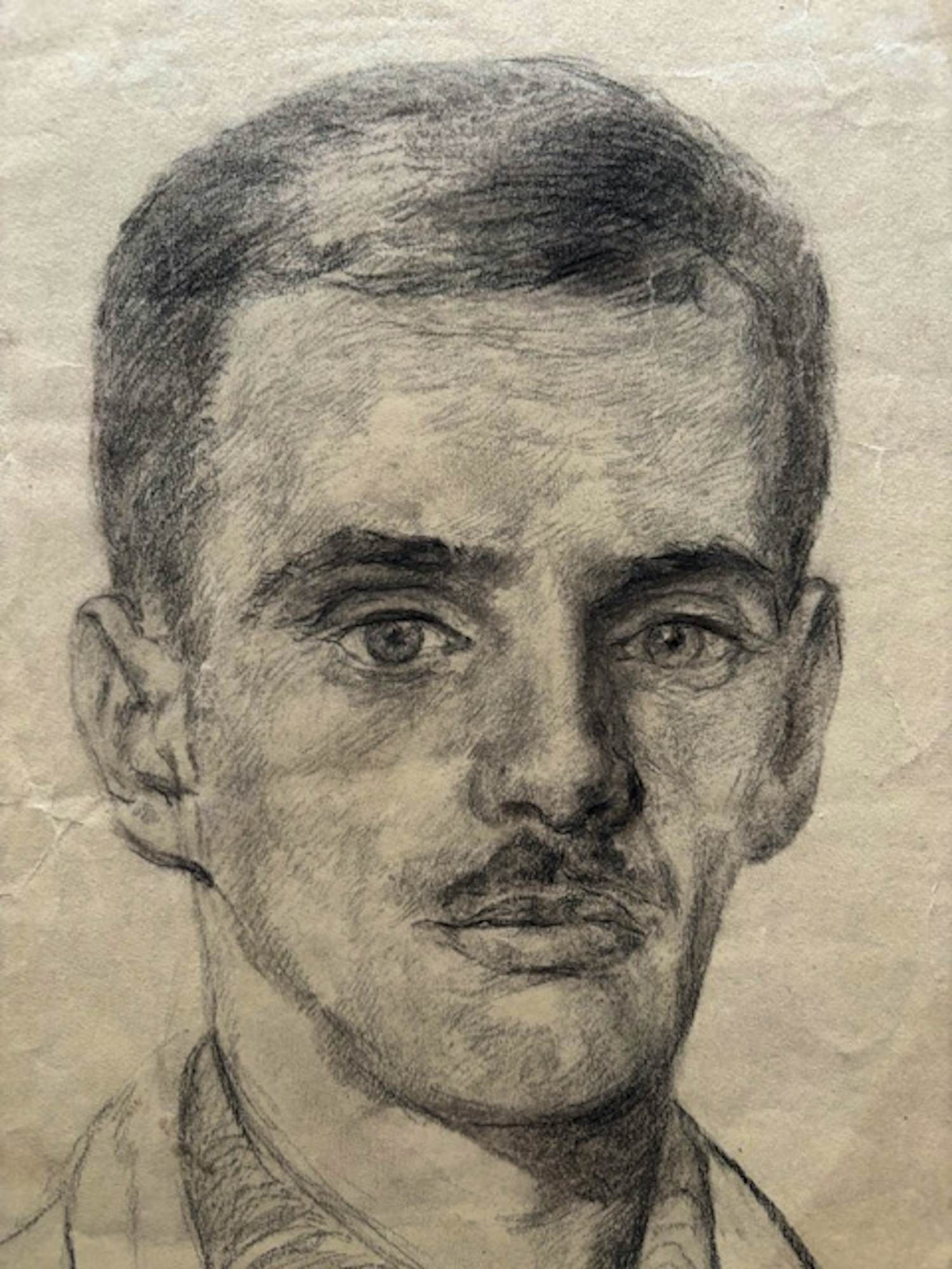 Albert Mulder - Albert BJ Mulder (1889-1987) - portret van een jonge man met snor kopen? Bied vanaf 25!