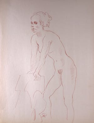 Jan Sluijters (jr.) - Krijttekening, Poserend naakt kopen? Bied vanaf 1!