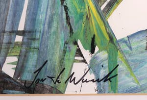 Jan te Wierik - Olieverf op papier, Z.T. Abstracte compositie kopen? Bied vanaf 1!