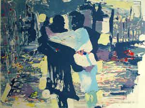 Emeke Buitelaar - Monoprint , Abstracte voorstelling – 1988 verkocht voor € 35!