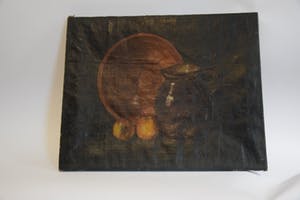 Niet of onleesbaar gesigneerd - Stilleven appels met schaal en kan kopen? Bied vanaf 10!