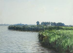 Jan Eversen - Aquarel op papier, Langwarder Wielen - Ingelijst kopen? Bied vanaf 100!