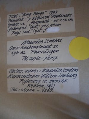 Maurice Lenders - Houtsnede. titel, King Bongo. kopen? Bied vanaf 35!