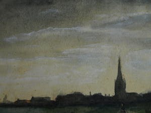 Johan van Hulsteijn - 2x Aquarel , “Landschap met vrouw” – gesigneerd – ca 1885 kopen? Bied vanaf 10!