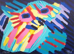 Karel Appel - 'Big Head Coming Down' - gesigneerde kleurenlithografie, editie 175, jaar 1978 kopen? Bied vanaf 500!