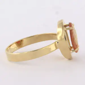 14k geel gouden ring met een camee - ringmaat 17.25(54) kopen? Bied vanaf 120!