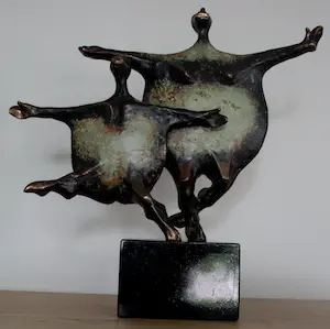 Jo Ramakers - Bronzen sculptuur: Vreugdedans (gesigneerd) kopen? Bied vanaf 995!