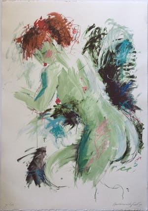 Annemarie de Groot - Subtiel naakt | Grote kleuren zeefdruk kopen? Bied vanaf 45!