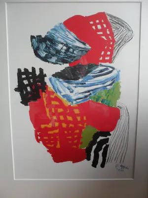 Karel Appel - Litho, Thought's Boomerang, ingelijst. kopen? Bied vanaf 175!