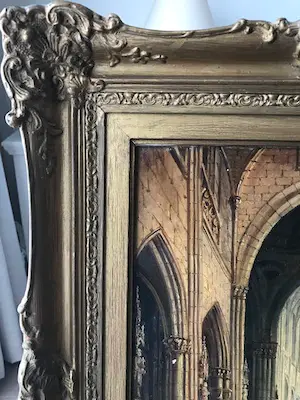Niet of onleesbaar gesigneerd - Kerkinterieur met kerkgangers kopen? Bied vanaf 1!