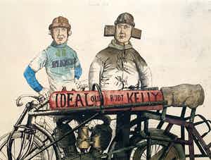 Herman Berserik - Handgekleurde ets | 'Ideal olie rijdt Kelly' | 4 januari 1979 (UNIEKE BEWERKING) verkocht voor € 140!