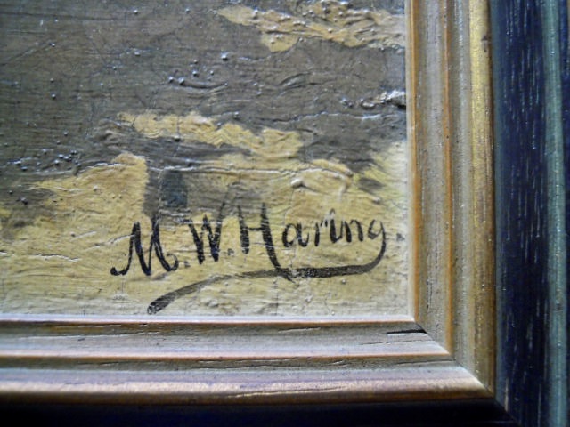 Martien Wilhelm Haring - Uniek schilderij in originele oude lijst La Grand Den Haag kopen? Bied vanaf 85!