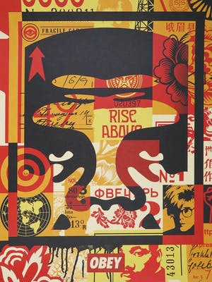 Buy Shepard Fairey - OBEY - Three faces (collage)? Bid from 1!