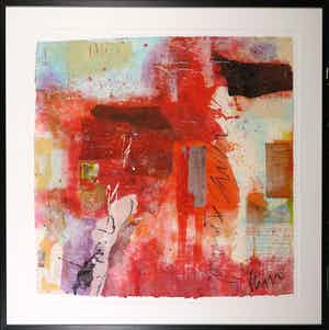 Bram Reijnders - Zeefdruk en collage, Journey to the Center - Ingelijst verkocht voor € 80!