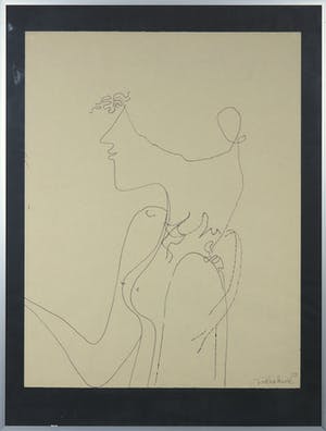 Theo van der Nahmer - Pen, Muze ontbloot - Ingelijst kopen? Bied vanaf 60!