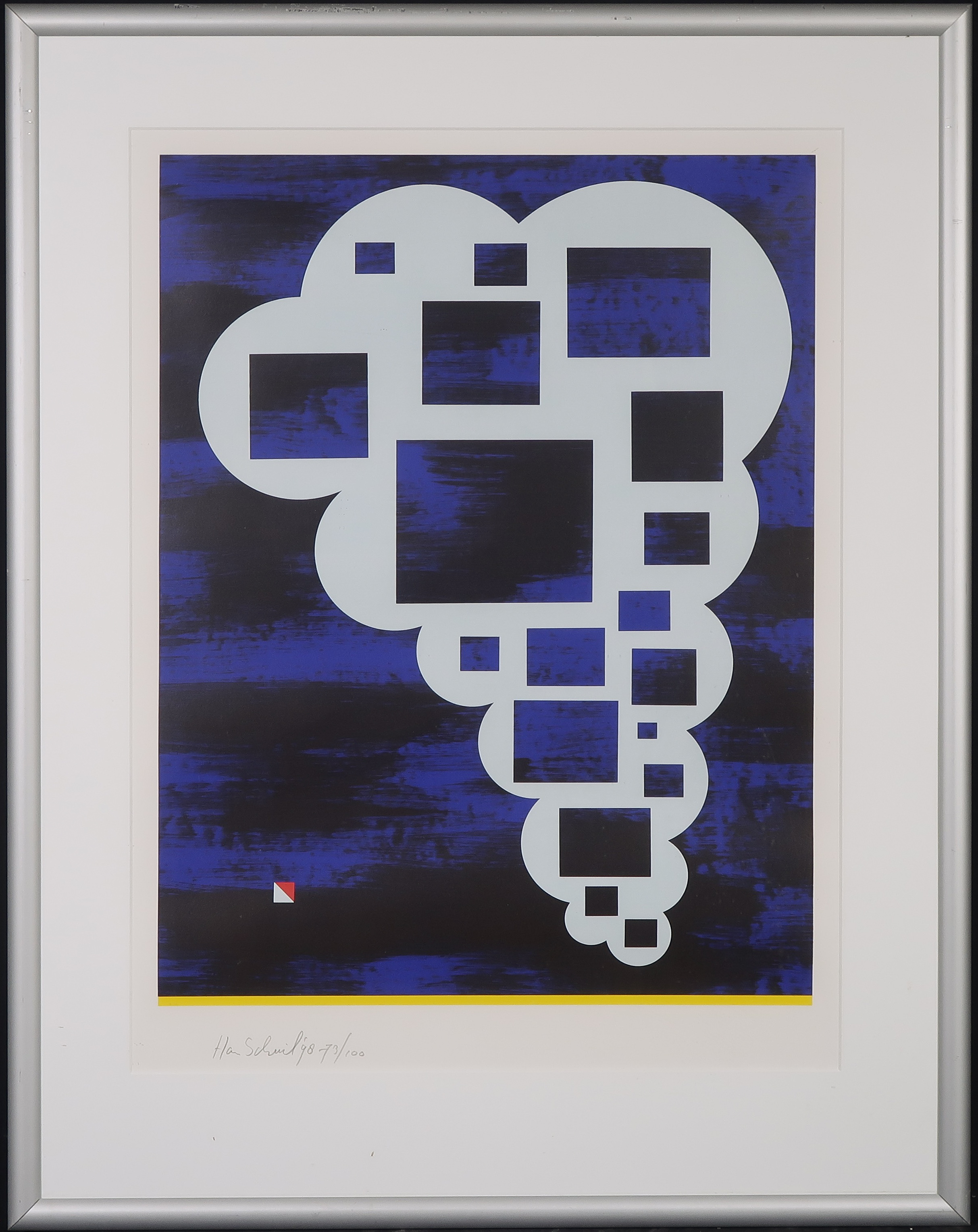 Han Schuil - Zeefdruk, Zonder titel - Ingelijst verkocht voor € 35!