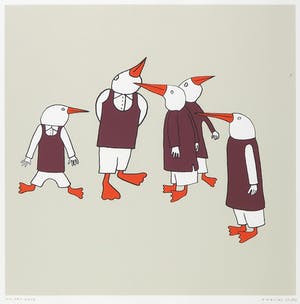 Jeroen Allart - Zeefdruk, Pinguïns - Ingelijst kopen? Bied vanaf 20!